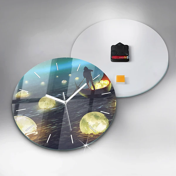 Wanduhr rund mit motiv Abstraktion