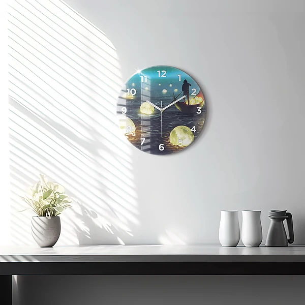 Wanduhr rund mit motiv Abstraktion