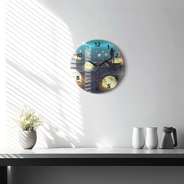 Wanduhr rund mit motiv Abstraktion