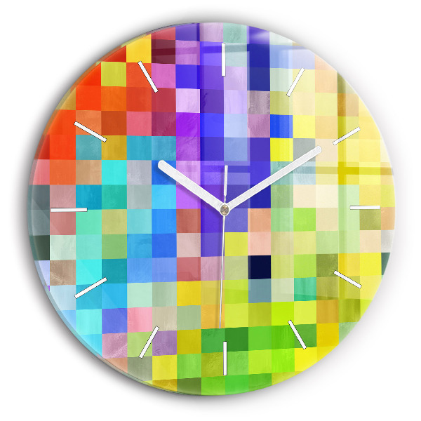 Wanduhr rund mit motiv Komposition von Quadraten