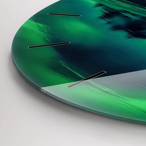 Wanduhr rund mit motiv Aurora borealis