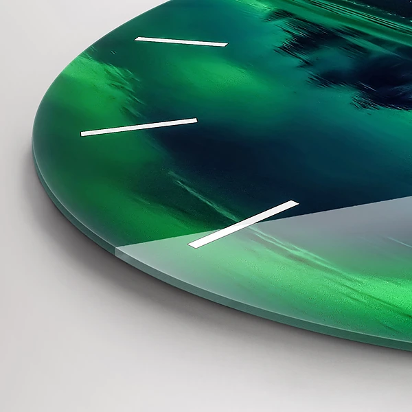 Wanduhr rund mit motiv Aurora borealis