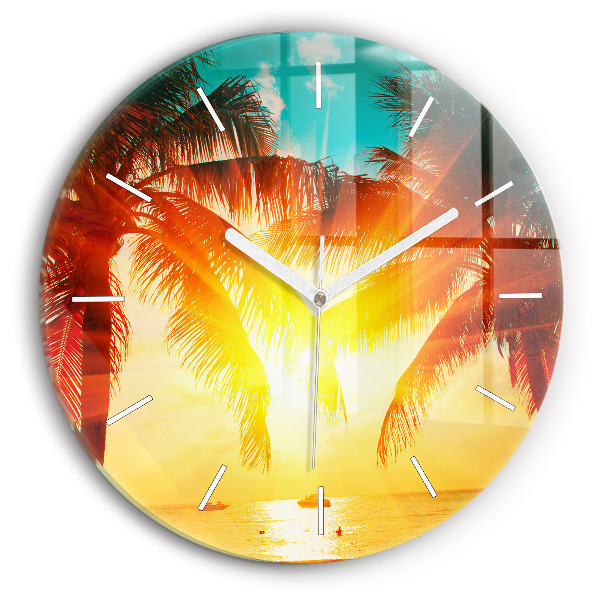 Wanduhr rund mit motiv Urlaub Rest Sommer