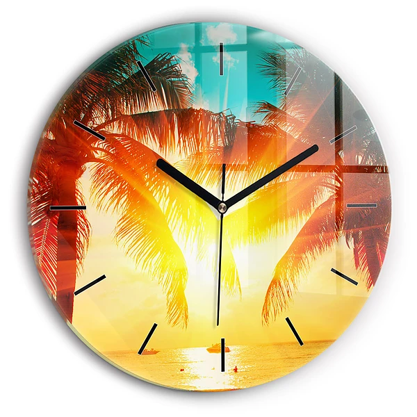 Wanduhr rund mit motiv Urlaub Rest Sommer