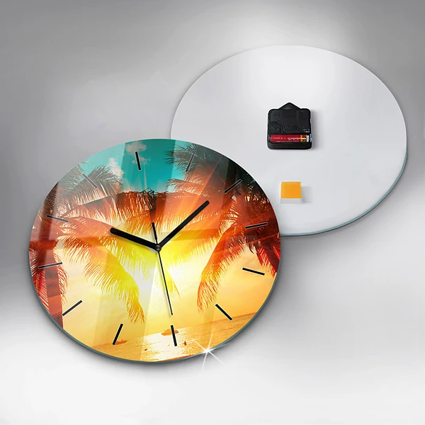 Wanduhr rund mit motiv Urlaub Rest Sommer