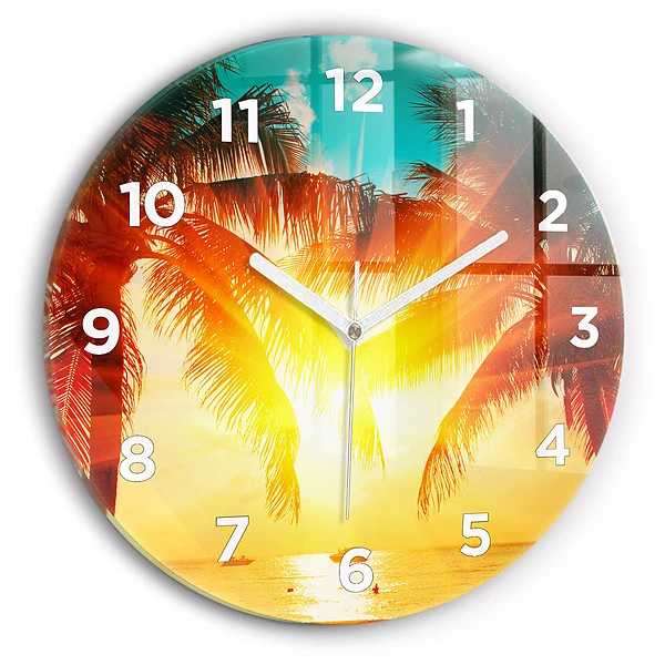 Wanduhr rund mit motiv Urlaub Rest Sommer