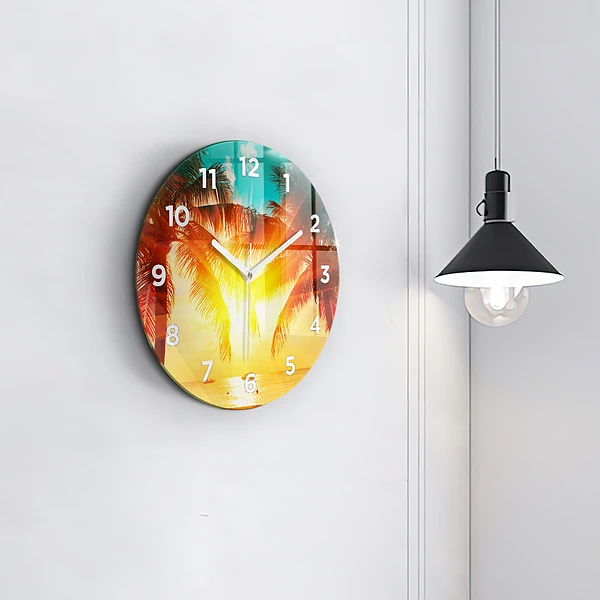 Wanduhr rund mit motiv Urlaub Rest Sommer