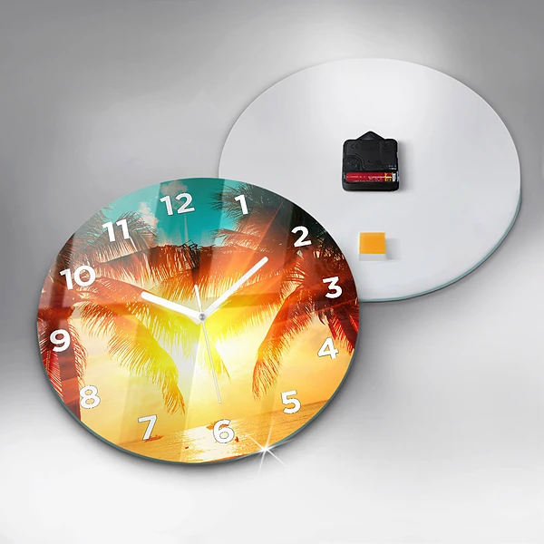 Wanduhr rund mit motiv Urlaub Rest Sommer