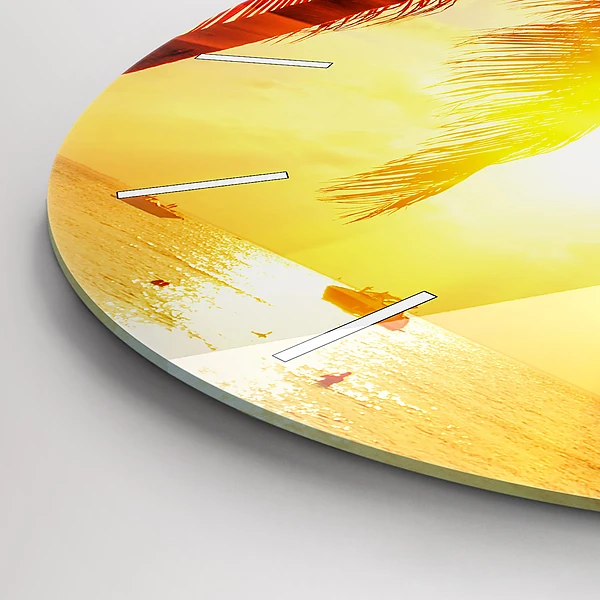 Wanduhr rund mit motiv Urlaub Rest Sommer