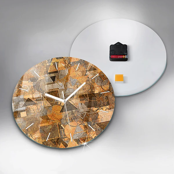 Wanduhr glas rund Geometrische Formen