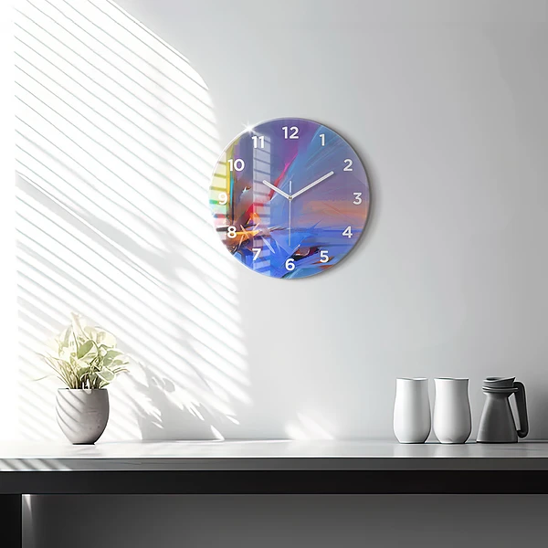Wanduhr rund Meereslandschaft