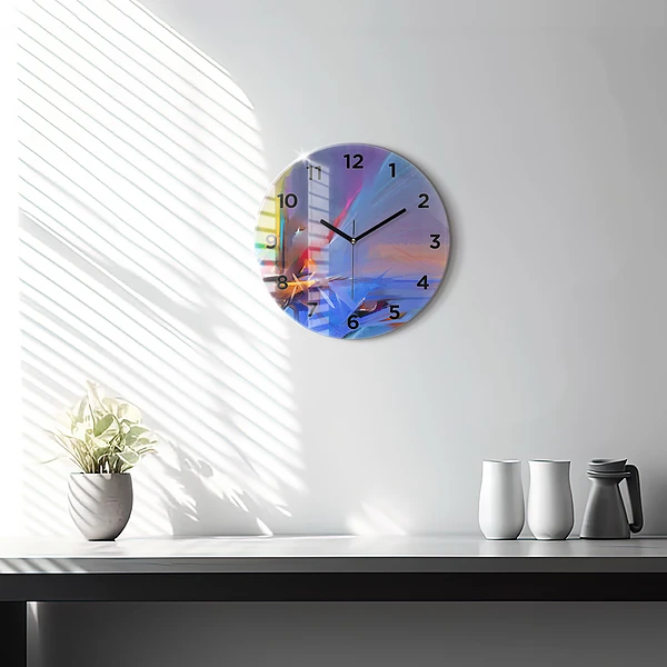 Wanduhr rund Meereslandschaft