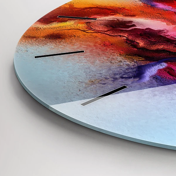 Wanduhr glas rund Verschüttete Farbe