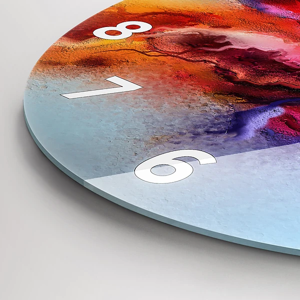 Wanduhr glas rund Verschüttete Farbe