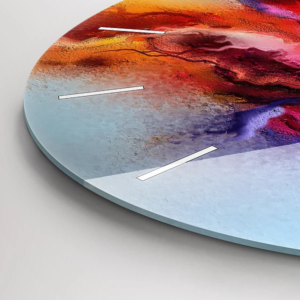 Wanduhr glas rund Verschüttete Farbe
