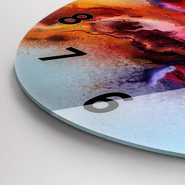 Wanduhr glas rund Verschüttete Farbe