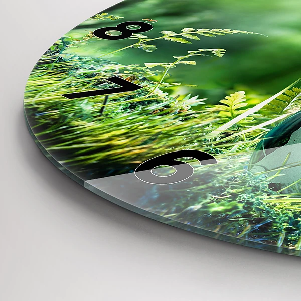 Wanduhr glas rund Weltkugel