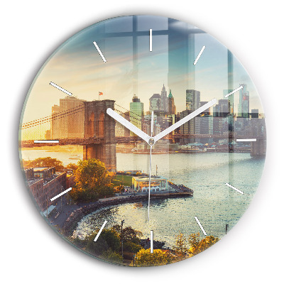 Wanduhr glas rund New York Manhattan