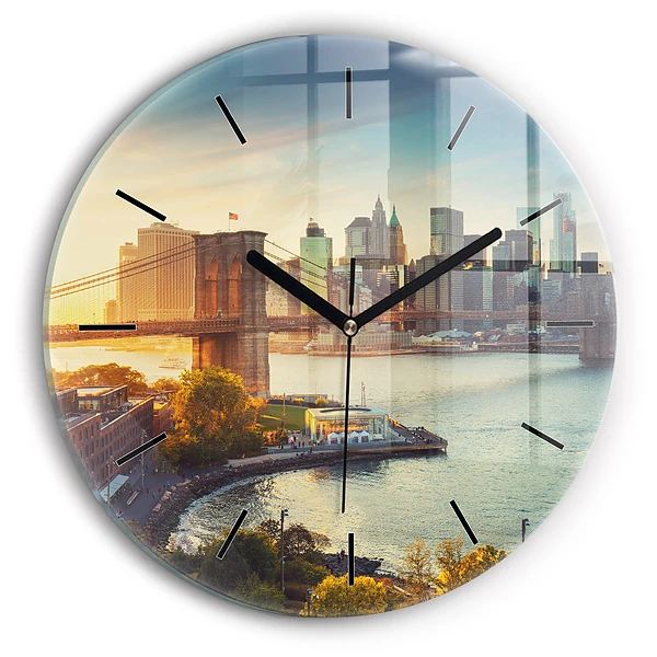Wanduhr glas rund New York Manhattan