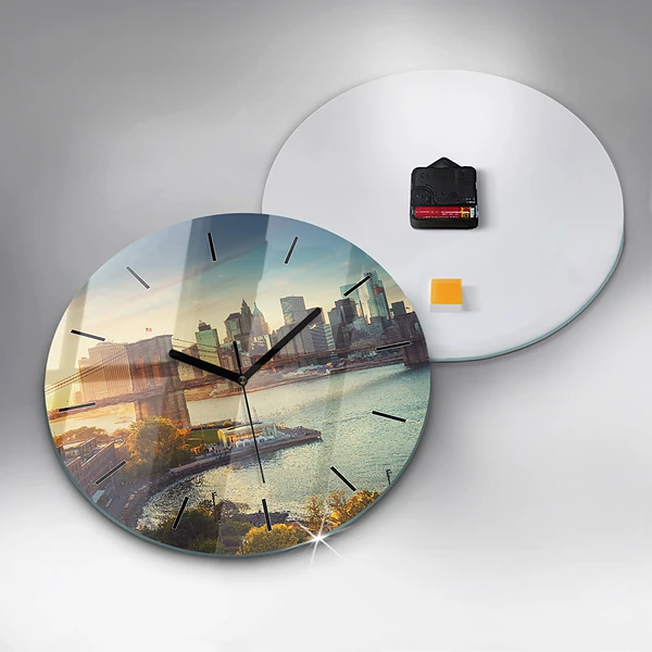 Wanduhr glas rund New York Manhattan