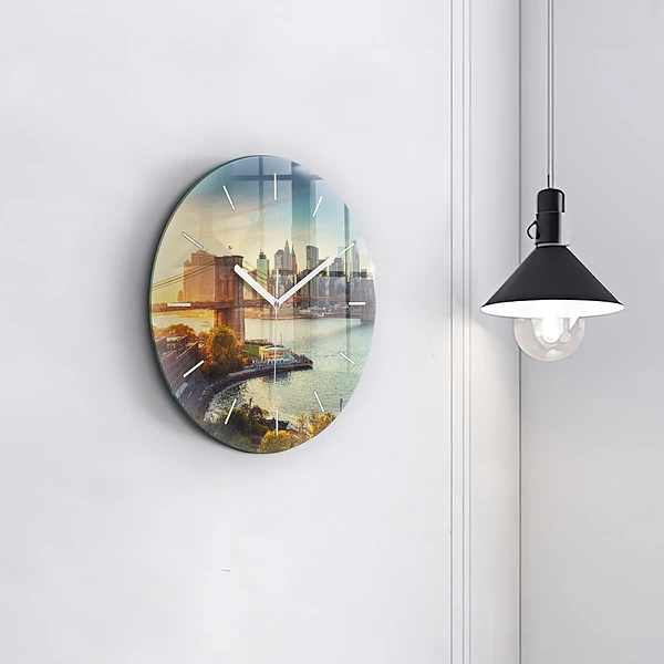 Wanduhr glas rund New York Manhattan