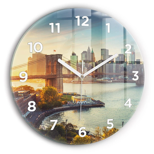 Wanduhr glas rund New York Manhattan