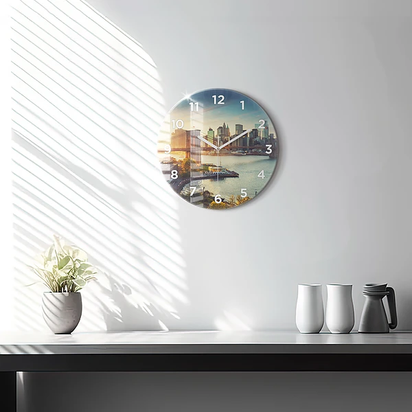 Wanduhr glas rund New York Manhattan