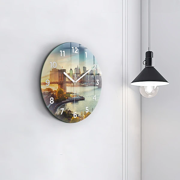 Wanduhr glas rund New York Manhattan