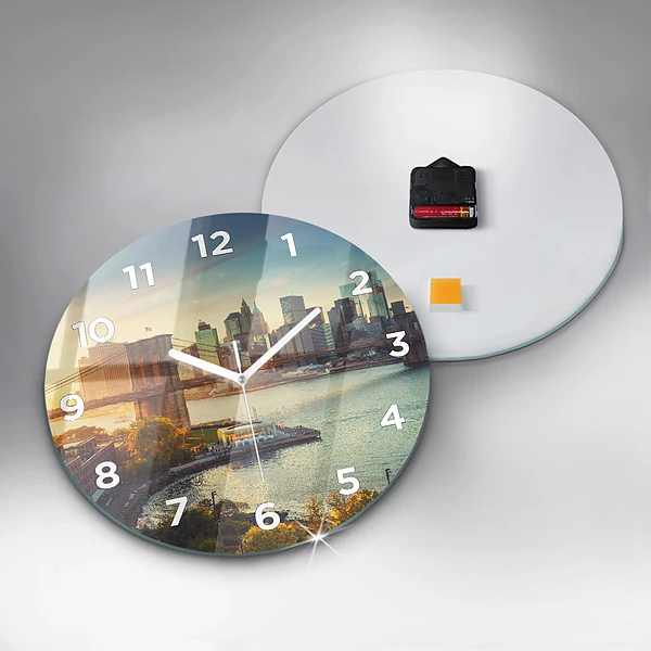 Wanduhr glas rund New York Manhattan