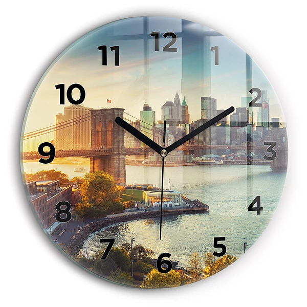 Wanduhr glas rund New York Manhattan