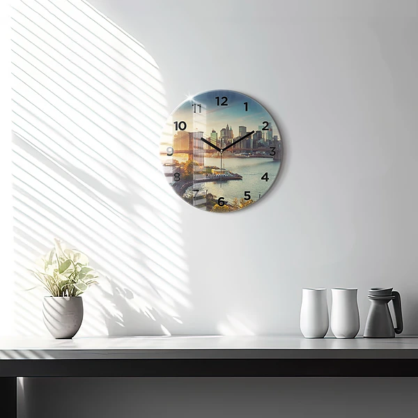 Wanduhr glas rund New York Manhattan