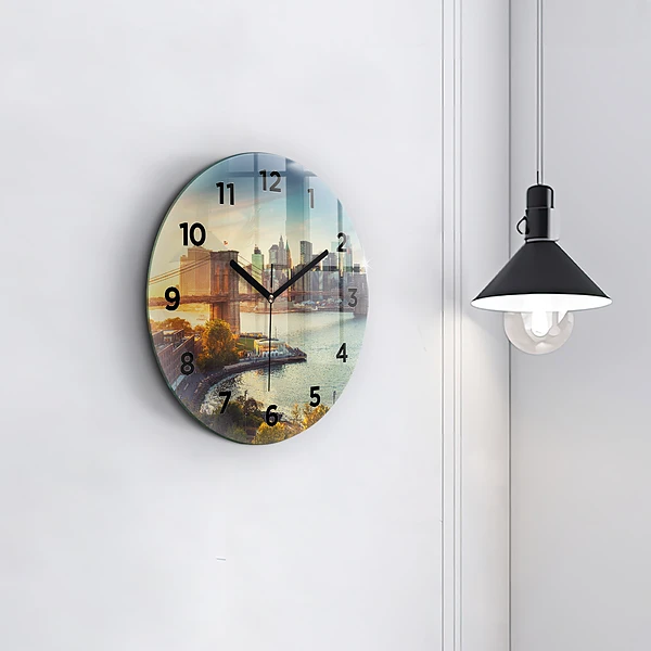 Wanduhr glas rund New York Manhattan
