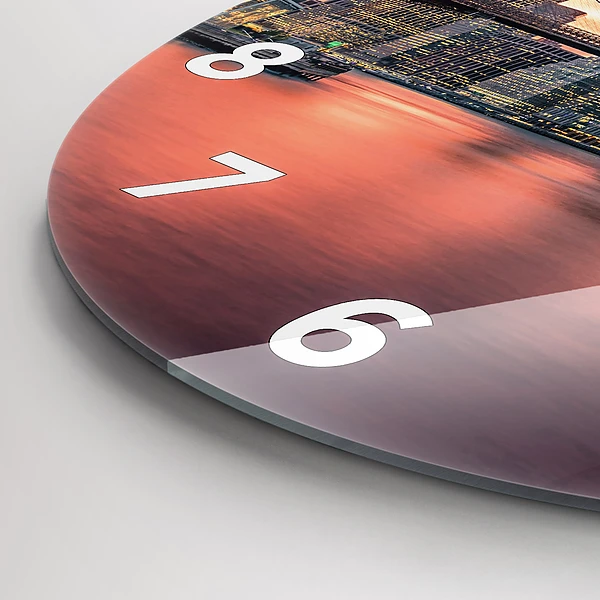 Wanduhr rund mit motiv New Yorker East River