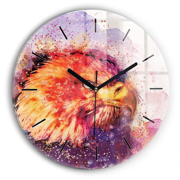 Wanduhr rund mit motiv Aquarell Adler