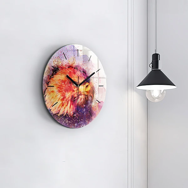 Wanduhr rund mit motiv Aquarell Adler