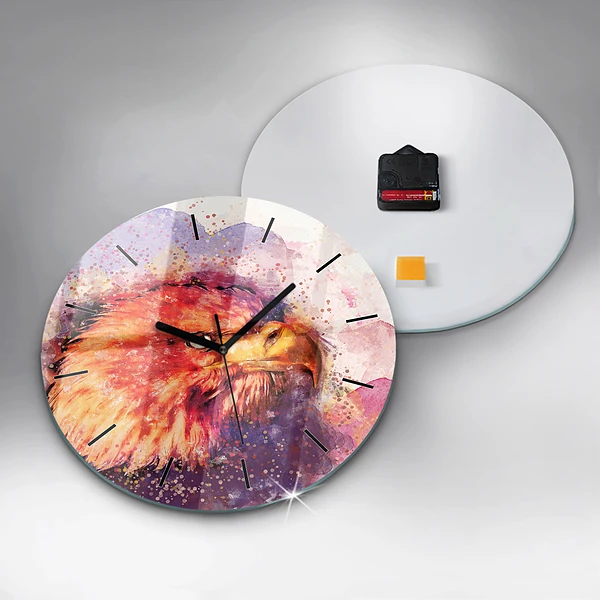 Wanduhr rund mit motiv Aquarell Adler