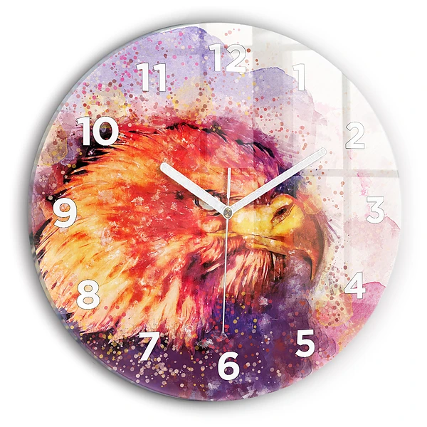 Wanduhr rund mit motiv Aquarell Adler