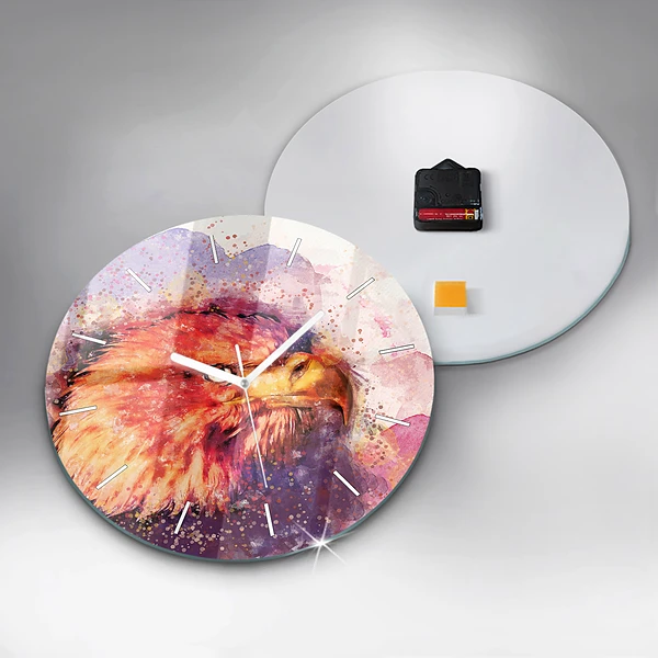 Wanduhr rund mit motiv Aquarell Adler