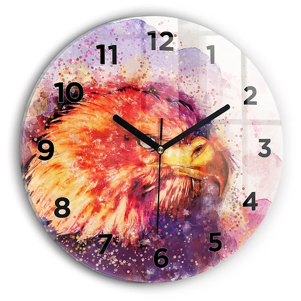 Wanduhr rund mit motiv Aquarell Adler