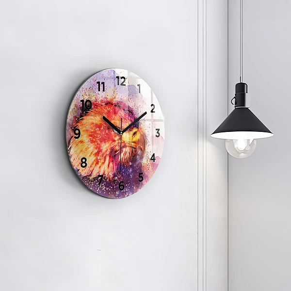 Wanduhr rund mit motiv Aquarell Adler