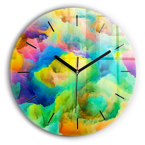 Wanduhr glas rund Fraktale Textur