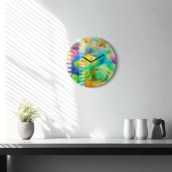 Wanduhr glas rund Fraktale Textur