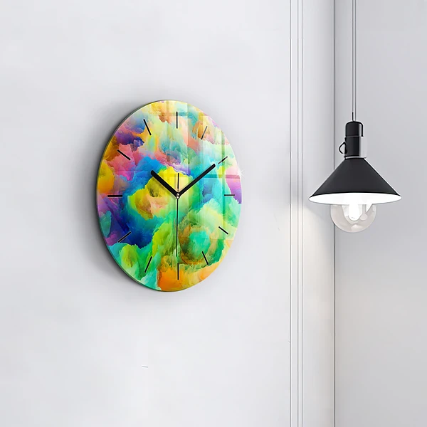 Wanduhr glas rund Fraktale Textur