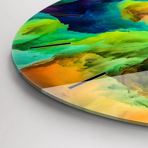 Wanduhr glas rund Fraktale Textur