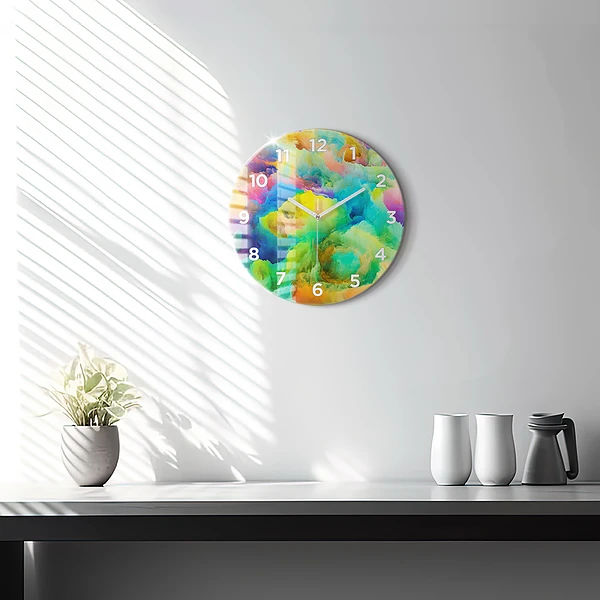 Wanduhr glas rund Fraktale Textur