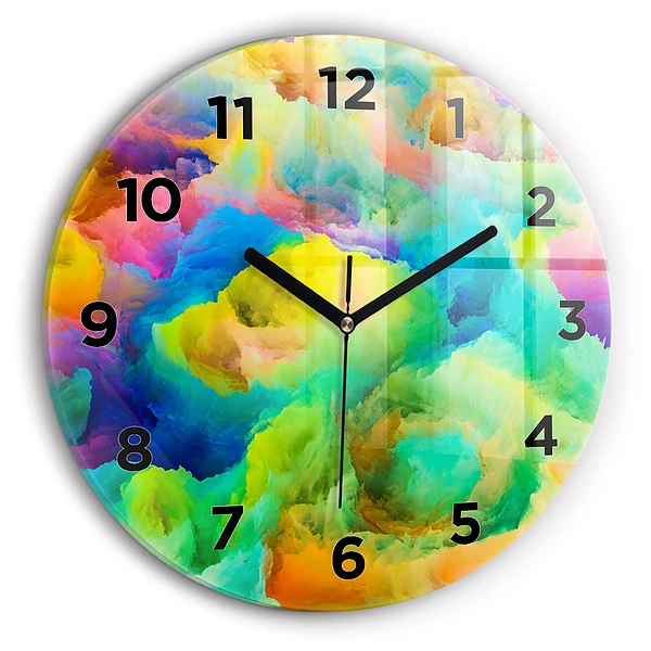 Wanduhr glas rund Fraktale Textur