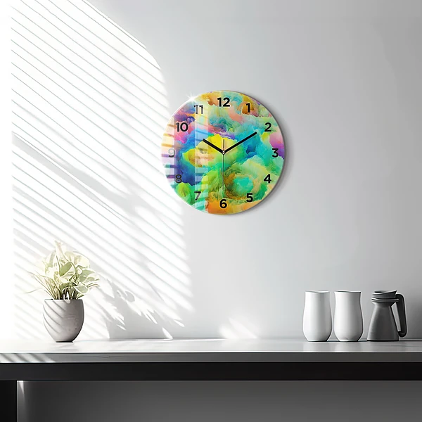 Wanduhr glas rund Fraktale Textur