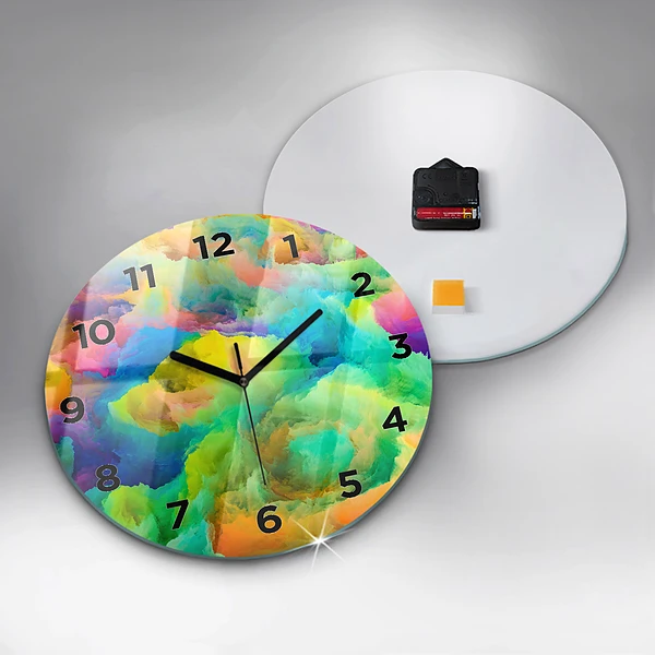 Wanduhr glas rund Fraktale Textur