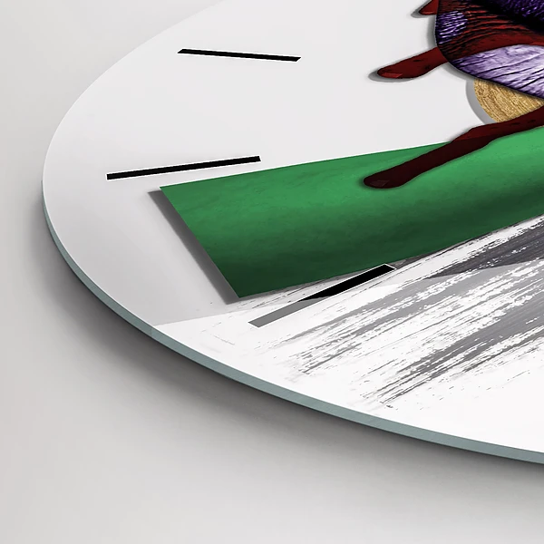 Wanduhr glas rund Surrealistische Collage