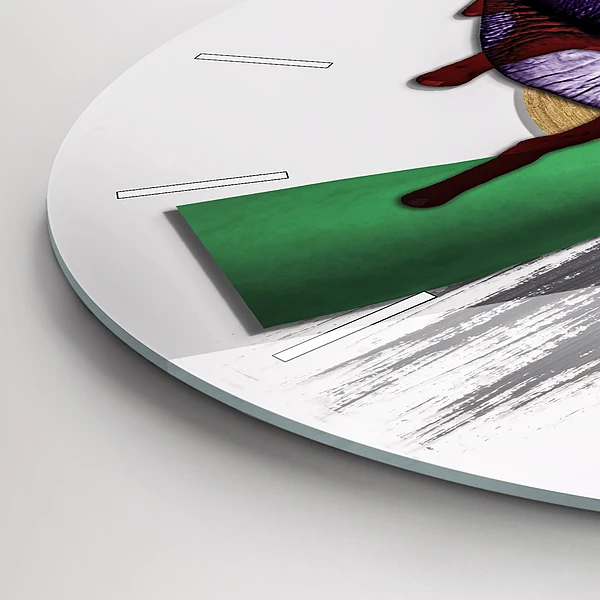 Wanduhr glas rund Surrealistische Collage